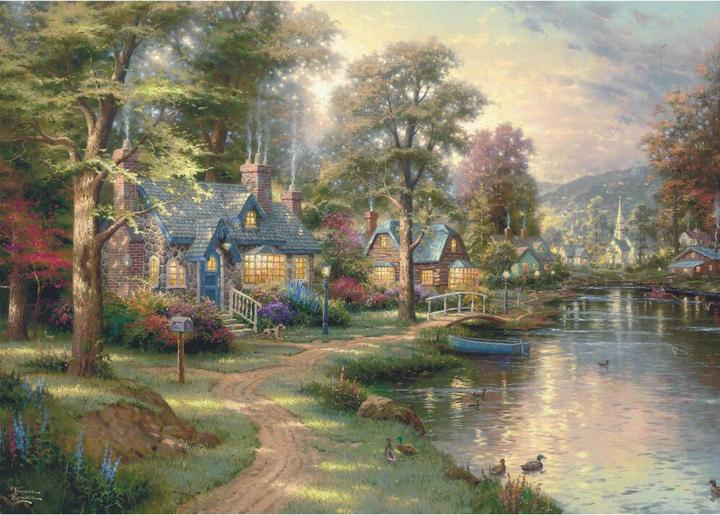 Actual product image Schmidt Spiele Wooden jigsaw puzzle, Hometown Lake 1000 pieces (1000 pieces)