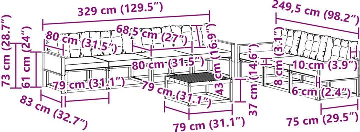 Produktbild vidaXL Outdoor-Sofa