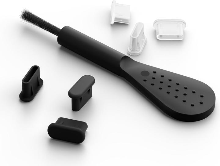 Immagine prodotto Mobile Origin USB-C Dust Plug & Cleaning Brush CL1 Black/Clear for iPhone/Android