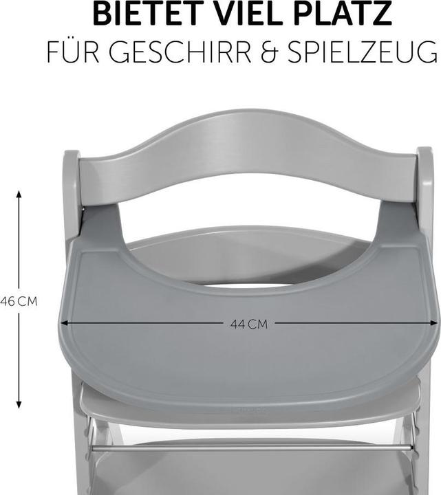 Produktbild Hauck Hochstühle Hochstuhl Alpha Plus Grau - im Sparset inkl. Essbrett (Hochstuhl)