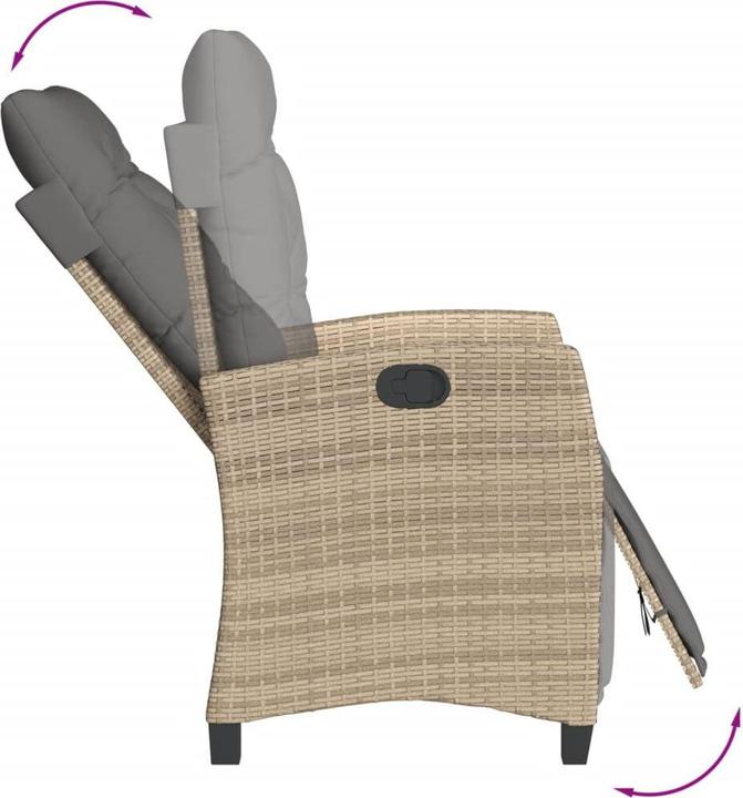 Produktbild VidaXL Gartenmöbel Essgruppe Gartengarnitur 7tlg. Beigemischung Poly Rattan (160 cm)