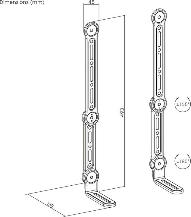 Actual product image Maclean universal VESA mount for soundbar 15kg max MC-334 (1 pcs., Wall installation, Not movable)
