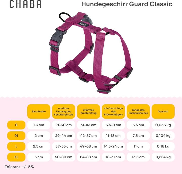 Actual product image Chaba SZELKI GUARD "L" BORDOWE 35-60 / 50-75 /2,5cm (L, Dog, Walks)