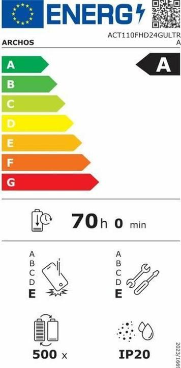 Energy Label Archos Tablet T110 FHD2 Schwarz 10,95" 4 GB RAM 6 GB RAM 256 GB (10.95", 256 GB, Black)