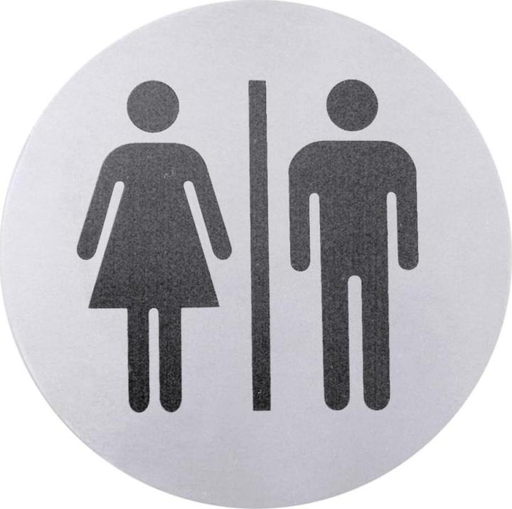 Produktbild Contacto Türsymbol WC, seidenmatt poliert, 7,5 cm