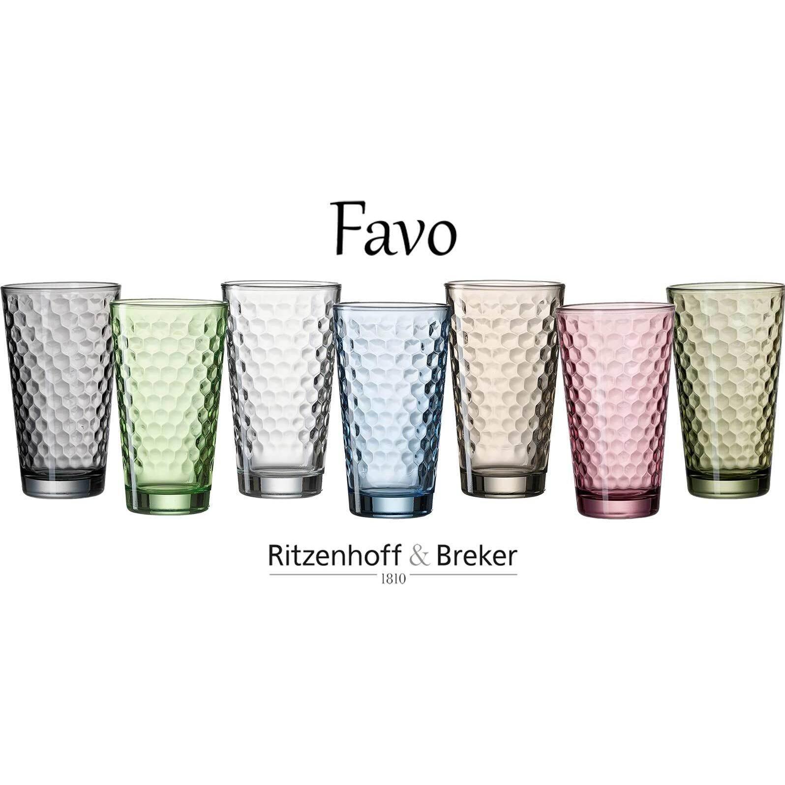 Ritzenhoff & Breker Favo Longdrinkgläser, Trinkgläser, Grau