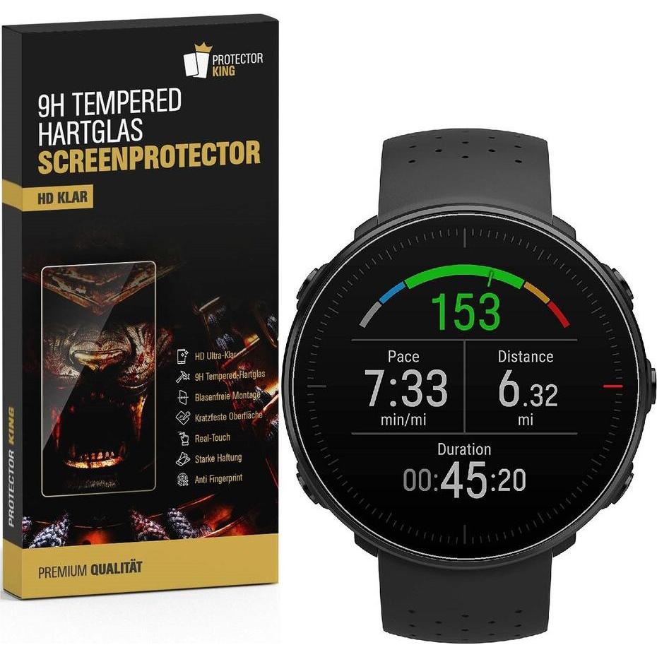 Protectorking 1x echtes Tempered 9H Panzerhartglas 3D KLAR, Smartwatch Schutzfolie, Transparent
