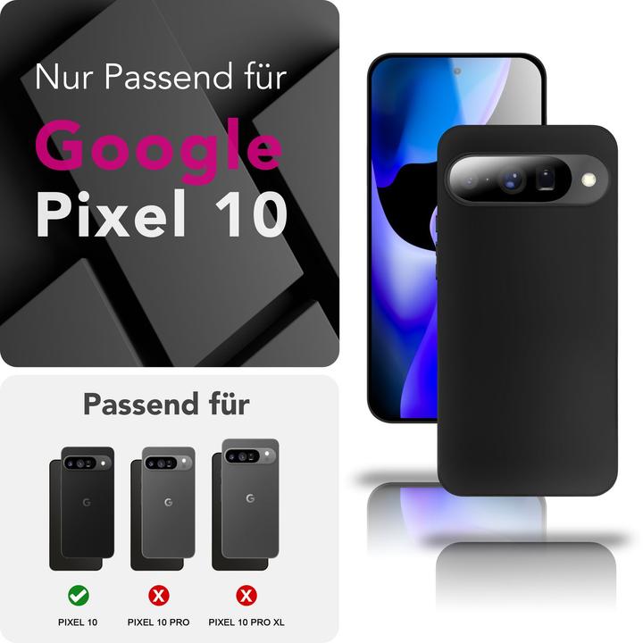 Produktbild Nalia Cover "Strider" - 1,28mm Dünne TPU Silikon Hülle Matt Schwarz mit Staubschutz - Ultra Slim Case (Google Pixel 10)
