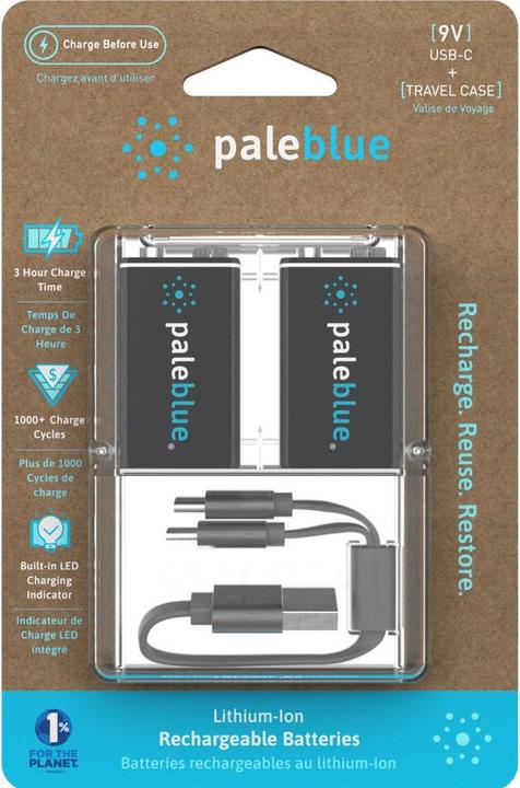 Actual product image Pale Blue PB-9V (2 pcs., 9V Block, 500 mAh)