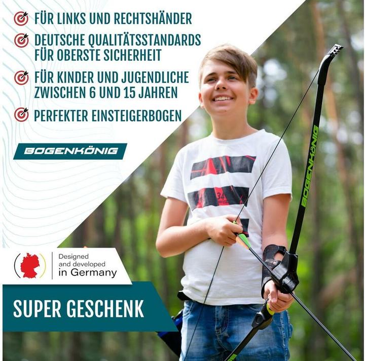 Actual product image Bogenkönig Bogenschiess-Set mit Köcher 15 lbs