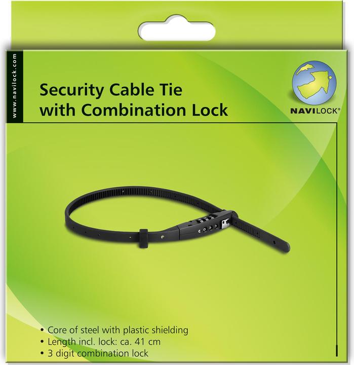 Actual product image Navilock 20930 Universal safety cable tie combination lock