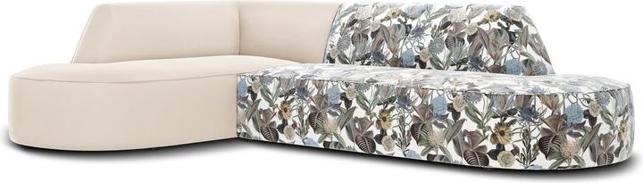 Beige, Garden Light Blue Pattern