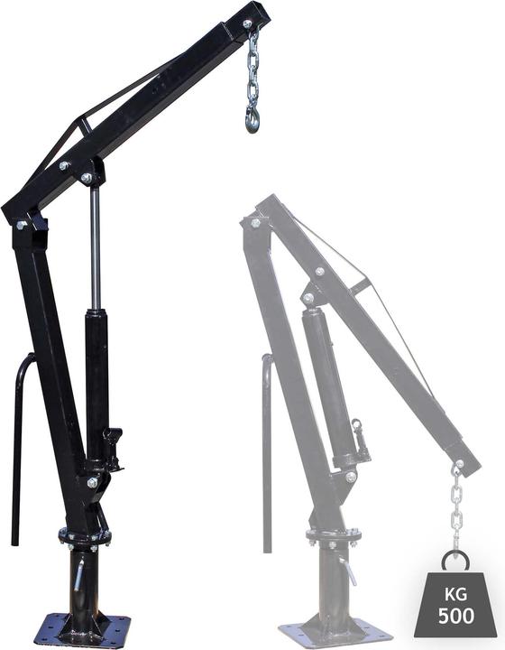 Image du produit Wiltec Grue Pickup Grue de chargement 0-1861mm 500kg 360° Grue rotative Atelier Montage au sol