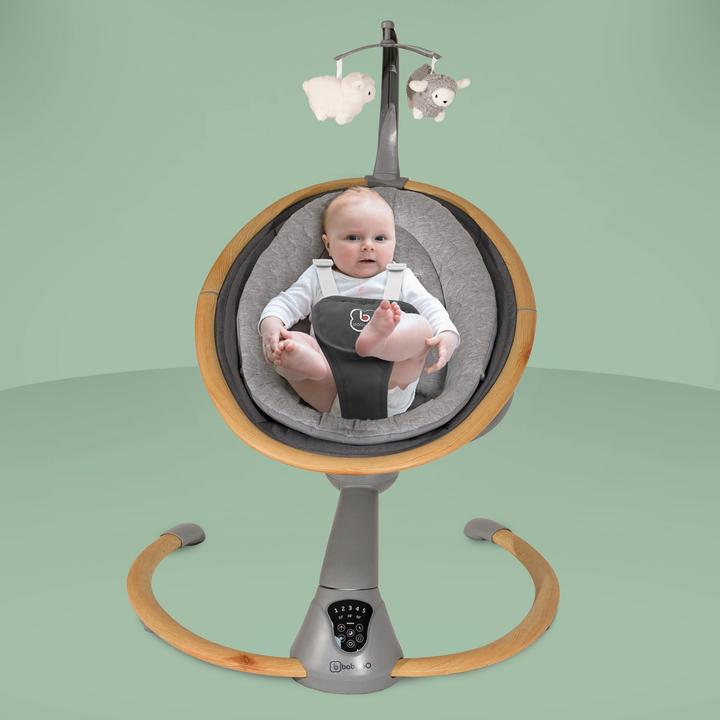 Produktbild BabyGo Babywippe Homey wood grey