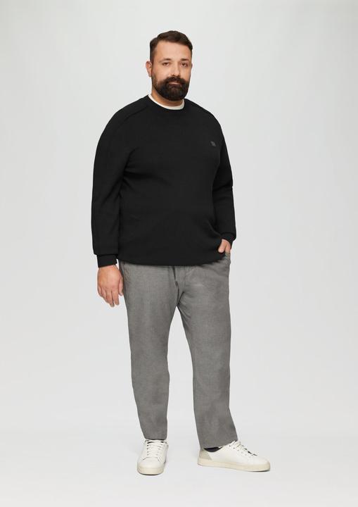 Produktbild S.Oliver Strickpullover Strickpullover mit Nahtdetails und Logo (XXL)