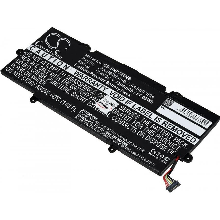 Thumbnail - AccuCell Akku passend für Samsung AA-PBWN4AB (7500 mAh), Notebook Akku, Schwarz