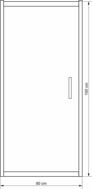Produktbild Masterjero SHOWER DOOR 90X190CM 6MM CHROME PROFILE