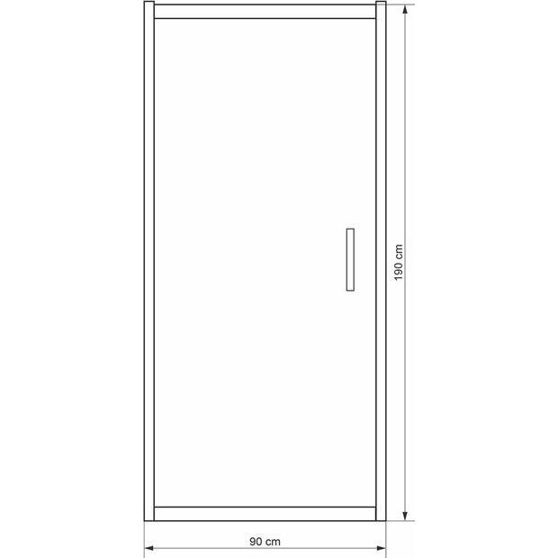 Thumbnail - Masterjero, Badewannefaltwand, SHOWER DOOR 90X190CM 6MM CHROME PROFILE