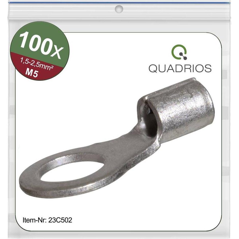 Quadrios, Kabelverbindung, 23C502 Ringkabelschuh Querschnitt (max.)=2.5 mm² Loch-Ø=5.3 mm Unisoli