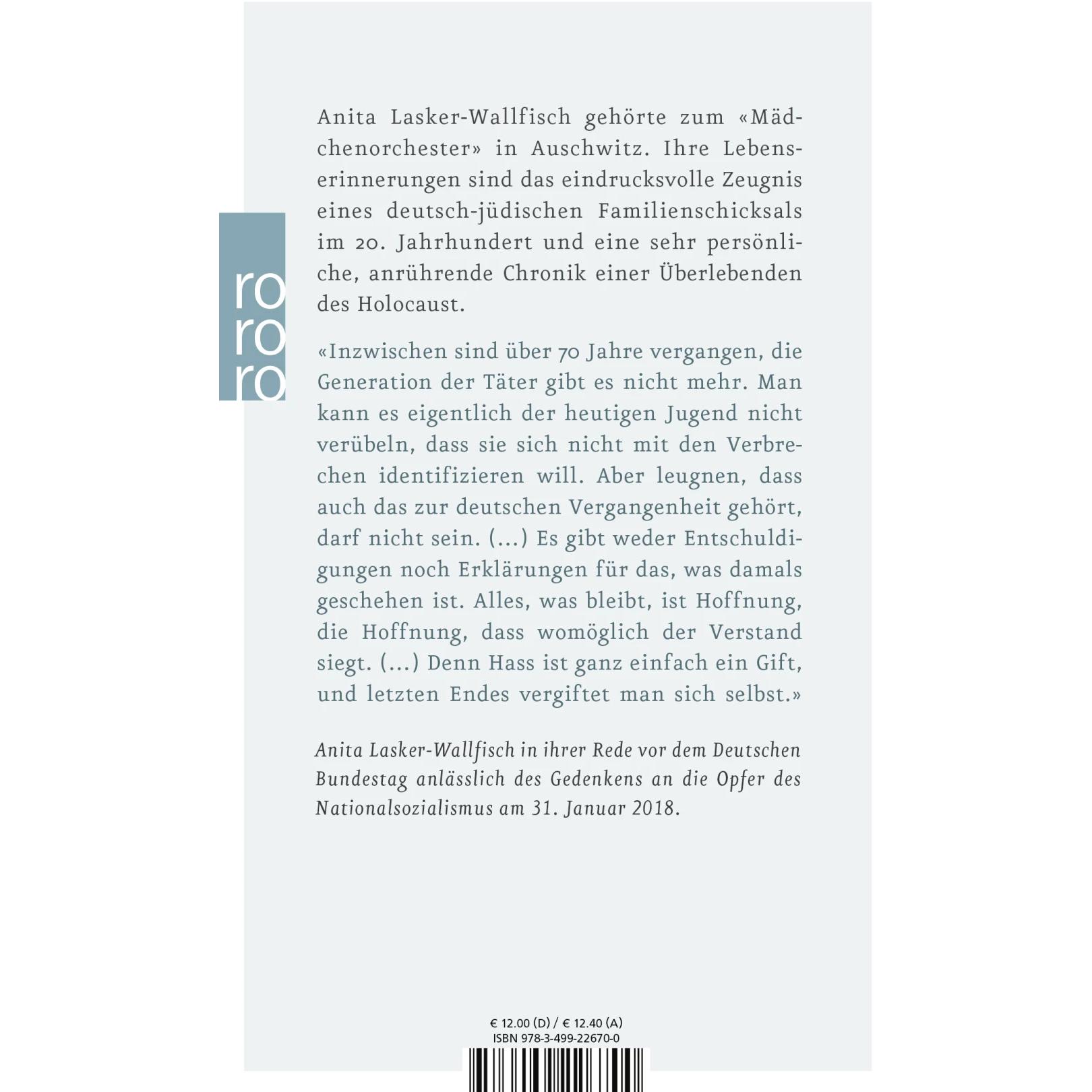 Thumbnail - Ihr sollt die Wahrheit erben, Sachbücher von Anita Lasker-Wallfisch