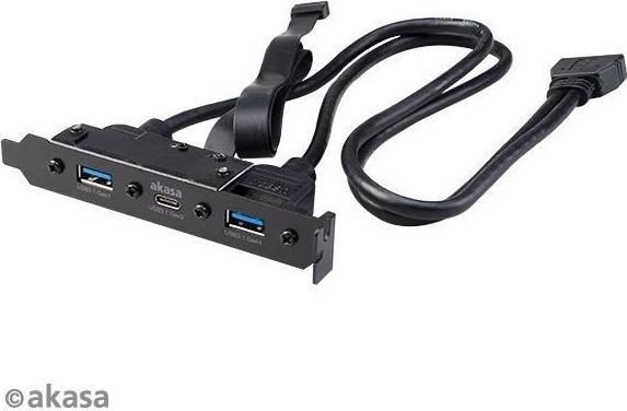 Actual product image Akasa - USB 3.1 gen 2 type C a 2xType A 3.0 zÃ¡slepka (0.50 m, USB 3.0)