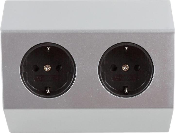 Produktbild Heitronic 500071 Steckdosenleiste ohne Schalter Weiss, Silber 1St. (3 x, 1 m)