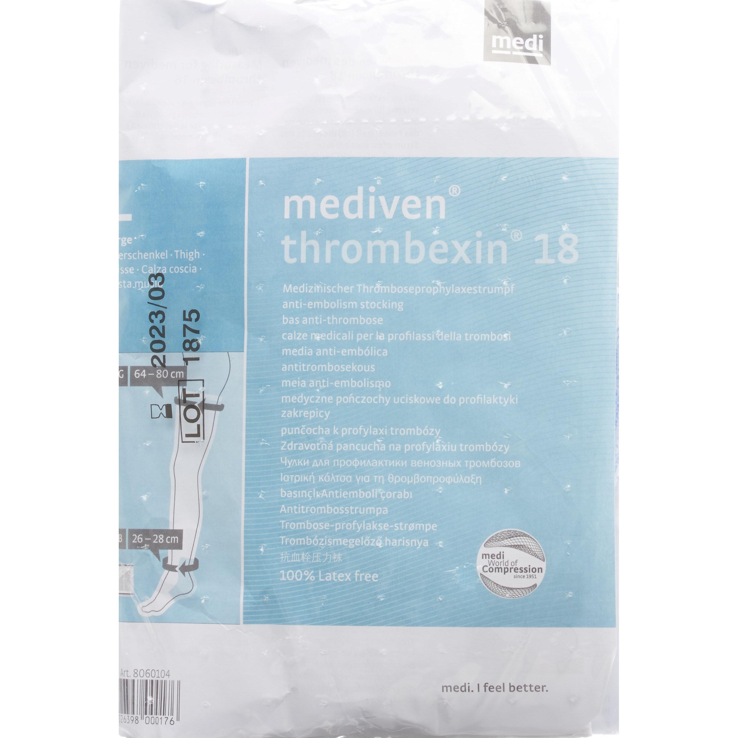 Thumbnail - Mediven, Herren, Strümpfe, A-G Schenkelstrumpf Thrombex 18, (18 DEN, M)