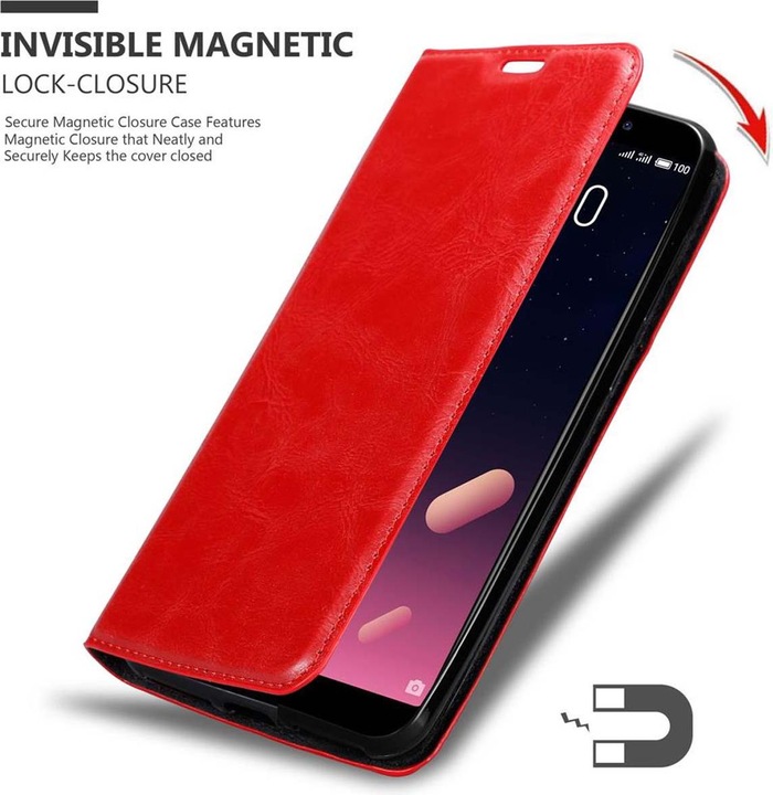 Actual product image Cadorabo Book Invisible Magnet Cover (Meizu M6s)
