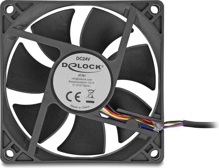 Produktbild Delock Axiallüfter 24 V DC, 80 x 80 x 25 mm schwarz (80 mm, 1x)