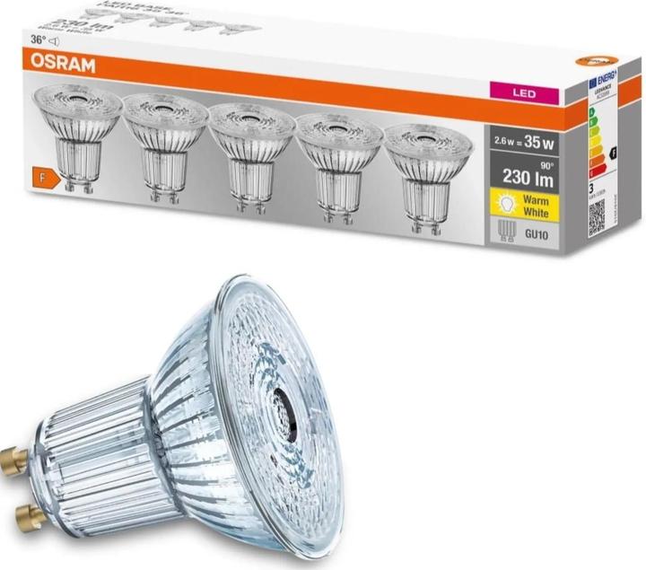 Produktbild Osram GU10 Reflektor - Par16 (GU10, 2.60 W, 230 lm, 5 x, F)