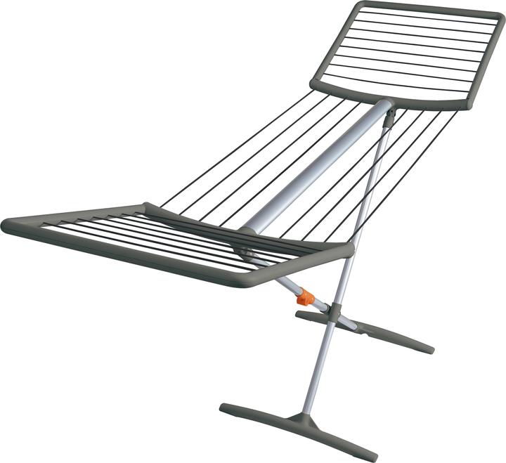 Juwel Fashiondry clothes horse (with washing lines, drying length 18 m, colour grey, aluminium version)