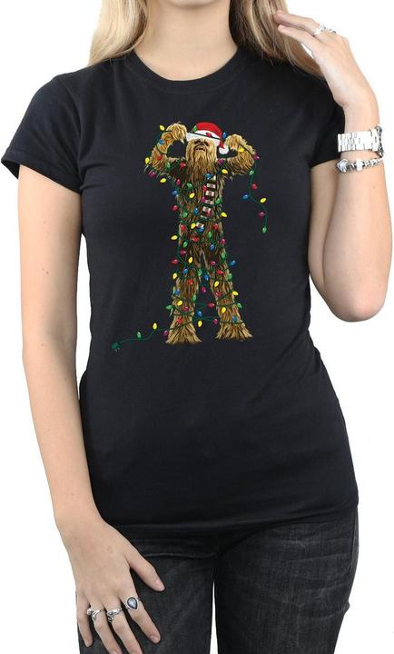 Immagine prodotto Star Wars Chewbacca Christmas Lights Maglietta Donna (XXL)