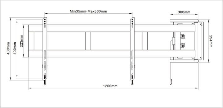 Actual product image Multibrackets M Universal Swing Arm 180 Degrees Large Black (Wall, 69", 75 kg)