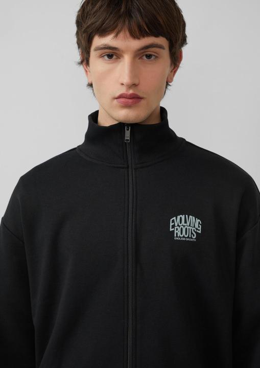 Produktbild s.Oliver Sweatshirt Jacke Sweatshirt-Jacke mit Stehkragen und Frontprint (L, XL)