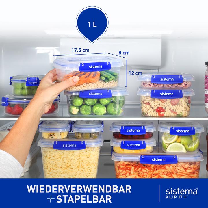 Produktbild Sistema Frischhaltedose KLIP IT PLUS 1 l blau (1 l)