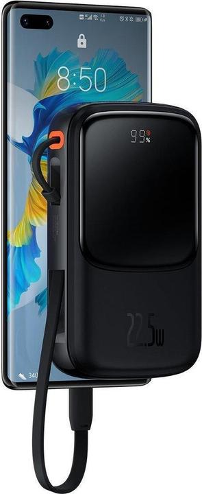 Image du produit Baseus Banque d'alimentation Qpow PRO avec câble, 10000mAh, 22.5W (Noir) (10000 mAh, 22.50 W, 37 Wh)