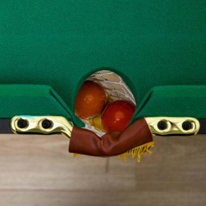 Image du produit Swisshandel24 Table de billard, pliable, réglable en hauteur, incl. triangle/2 queues/16 boules, vert (140 x 70 cm)