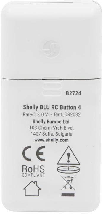 Productafbeelding Shelly BLU RC Button 4 (Apparaat-specifieke afstandsbediening, Bluetooth)