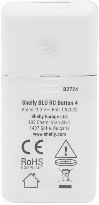 Productafbeelding Shelly BLU RC Button 4 (Apparaat-specifieke afstandsbediening, Bluetooth)
