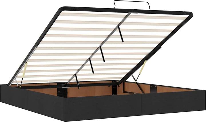 Produktbild vidaXL Ottoman-Bett mit Matratzen Schwarz 200x200 cm Stoff (200 x 200 cm)