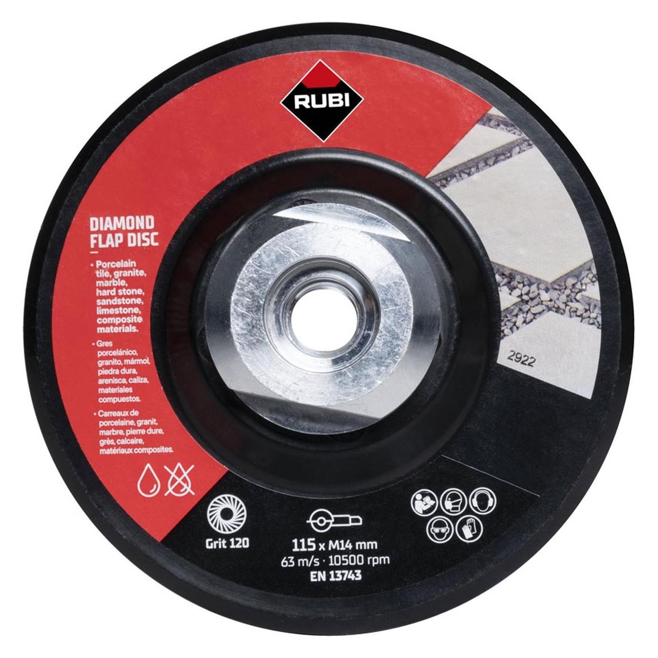 Rubi, Schuurmiddelen, Tarcza Elastyczna Flap Disc 100/120 115MM ŚRedni (100, 120, Medium)