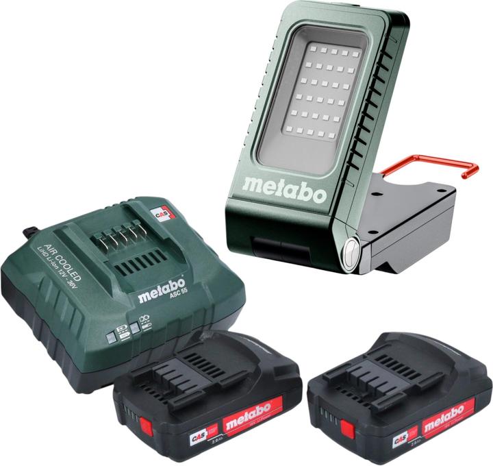 Metabo BSA 18-1000 Faretto da costruzione a batteria 18 V 1000 lm + 2x batteria ricaricabile 2.0 Ah + (1000 lm)