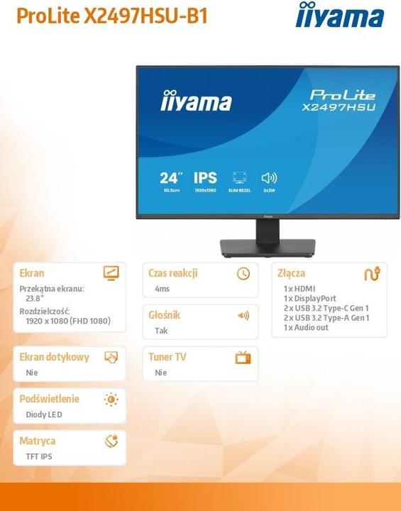 Image du produit iiyama X2497HSU-B1 (1920 x 1080 pixels, 23.80")