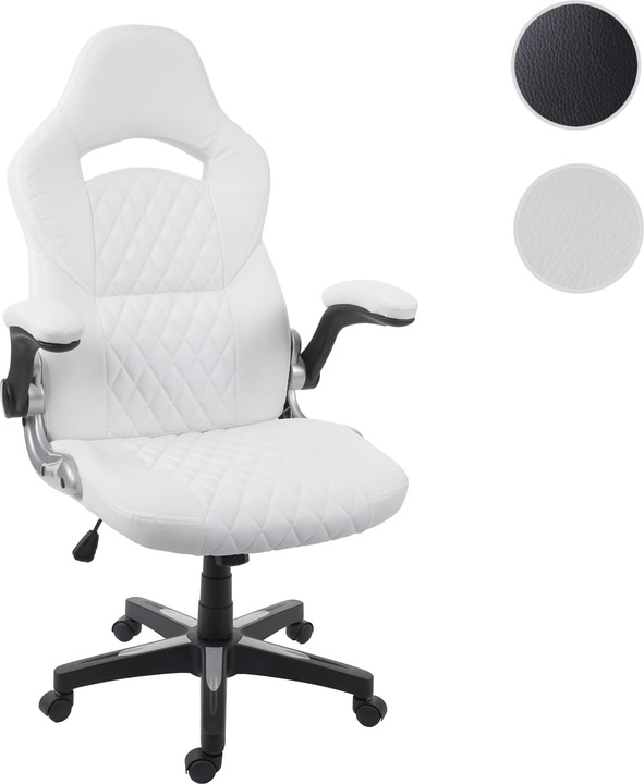 Produktbild Swisshandel24 Bürostuhl, Schreibtischstuhl Chefsessel Drehstuhl, Kunstleder - weiss - 65247