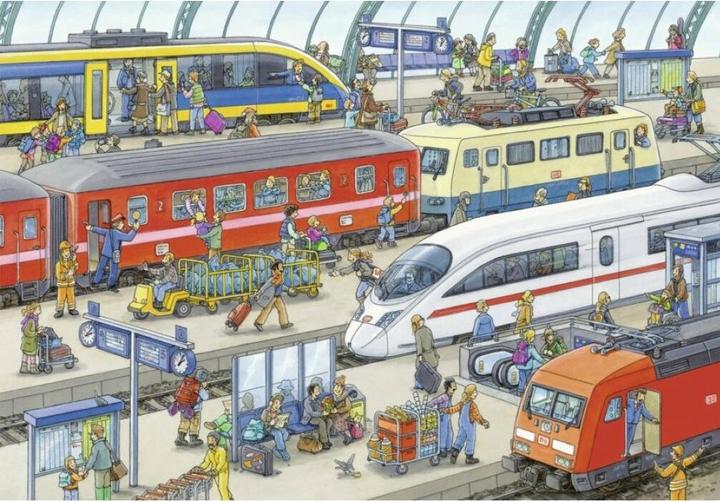 Actual product image Ravensburger Train station hustle and bustle (24 pieces)