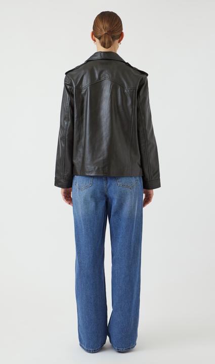 Immagine prodotto Yas Giacca in pelle con zip, scollo a V e maniche lunghe (38)