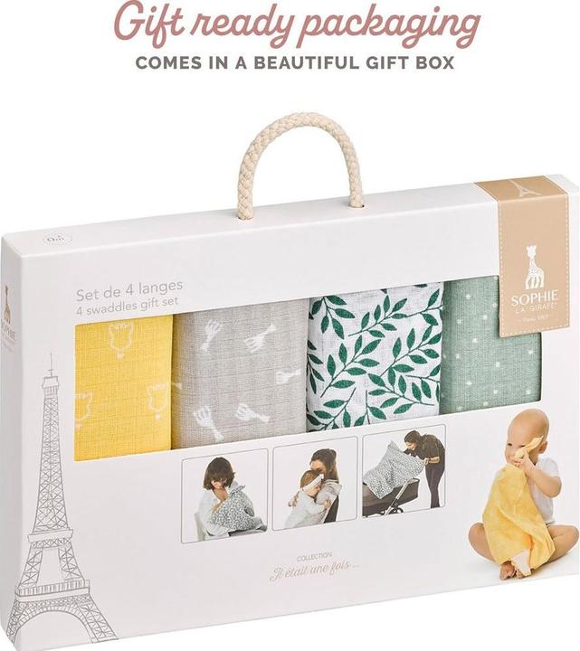 Immagine prodotto Sophie la girafe Set di 4 panni di garza (70 cm, 70 cm)