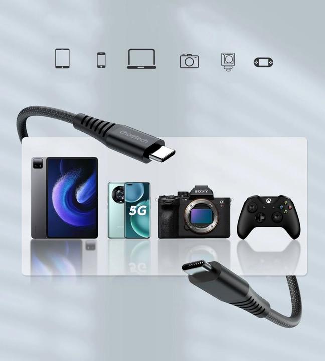 Image du produit Choetech XCC-1051 Câble USB-C vers USB-C, PD 240W 1.8m (noir) (1.80 m, USB 3.1, 240 W)