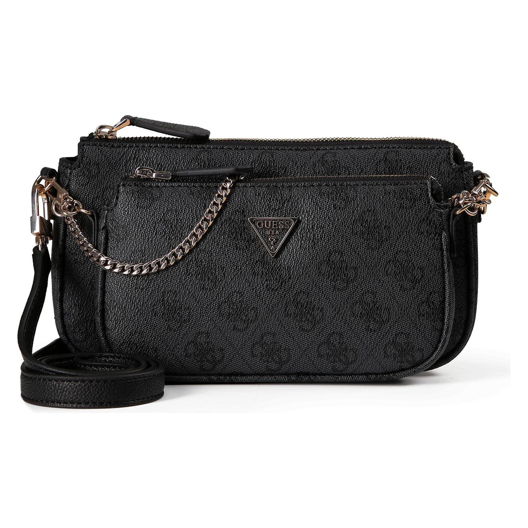Guess, Damen, Handtasche, Umhängetasche Noelle Ii Double Pouch Cb 72710 Logo, Grau