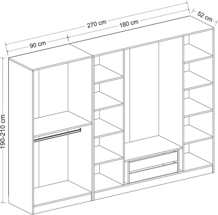 Actual product image Hanah Home Kaley (270 x 52 x 190 cm)